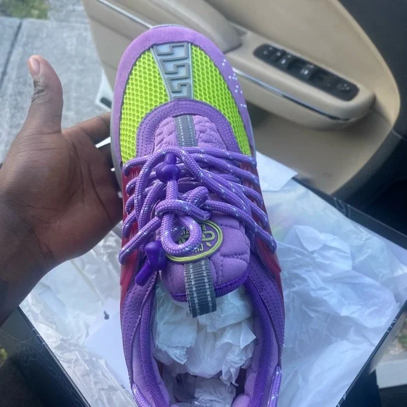 Versace Purple and Red Sneakers